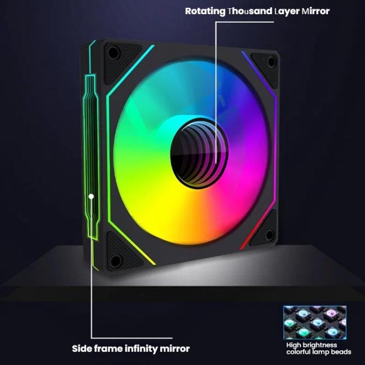 Prism 4RRO Computer Case Fan 12cm ARGB Sync PWM Quiet Cooling Fan(Forward White Frame) - Fan Cooling by buy2fix | Online Shopping UK | buy2fix