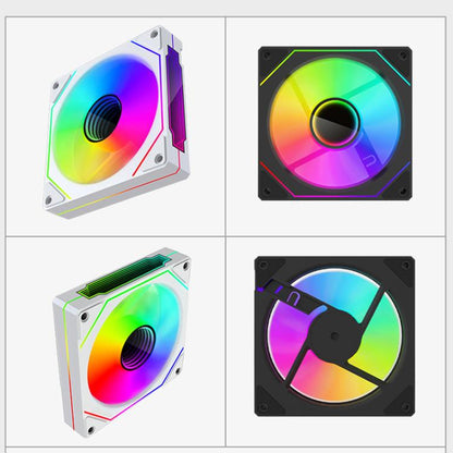 Prism 4RRO Computer Case Fan 12cm ARGB Sync PWM Quiet Cooling Fan(Forward White Frame) - Fan Cooling by buy2fix | Online Shopping UK | buy2fix