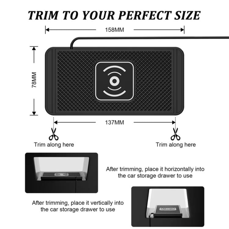 Car Wireless Charger Modified Increase Cuttable Mobile Phone Fast Charging Pad(1m Long Line (Type-C Port)) - Wireless Charging Pads by buy2fix | Online Shopping UK | buy2fix