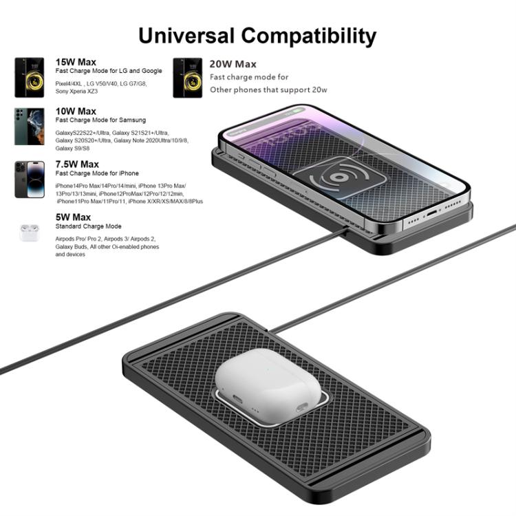 Car Wireless Charger Modified Increase Cuttable Mobile Phone Fast Charging Pad(0.3m Short Line (Type-C Port)) - Wireless Charging Pads by buy2fix | Online Shopping UK | buy2fix