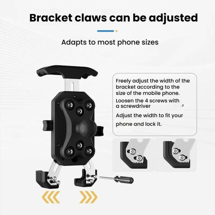 Motorcycle Shock-absorbing Rotatable 3-claw Mobile Phone Holder, Style: Handlebar Type - Holder by buy2fix | Online Shopping UK | buy2fix
