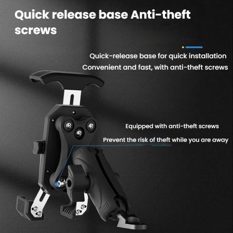 Motorcycle Shock-absorbing Rotatable 3-claw Mobile Phone Holder, Style: Handlebar Type - Holder by buy2fix | Online Shopping UK | buy2fix