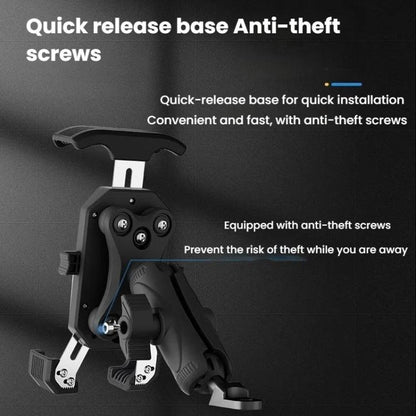 Motorcycle Shock-absorbing Rotatable 3-claw Mobile Phone Holder, Style: Handlebar Type - Holder by buy2fix | Online Shopping UK | buy2fix