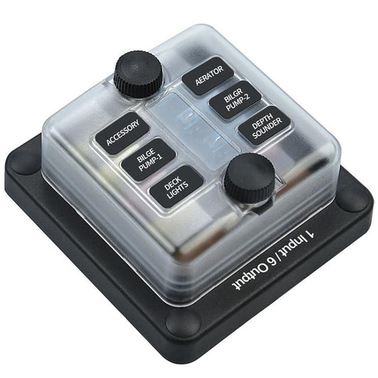 6-Way Waterproof Fuse Box With LED Indicator And Sticker(ZH-1704A1) - Fuse by buy2fix | Online Shopping UK | buy2fix
