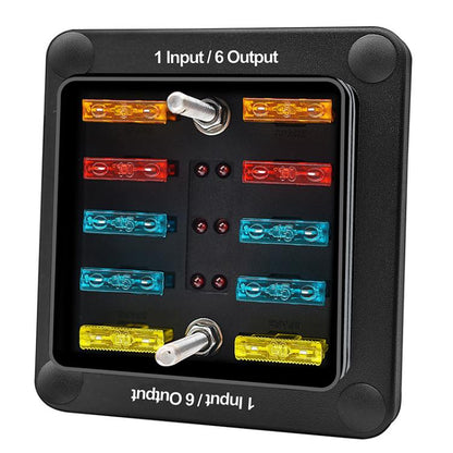 6-Way Waterproof Fuse Box With LED Indicator And Sticker(ZH-1704A1) - Fuse by buy2fix | Online Shopping UK | buy2fix