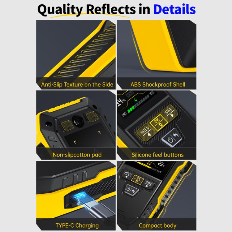 FNIRSI WMT-10 Wood Panel Moisture Tester Wall Surface Humidity Detector - PH & Moisture Meter by FNIRSI | Online Shopping UK | buy2fix
