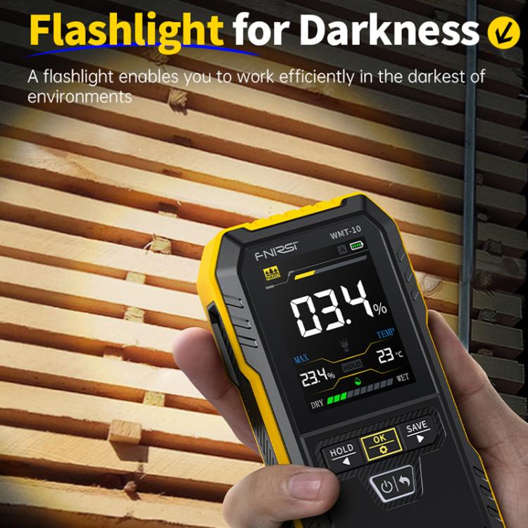 FNIRSI WMT-10 Wood Panel Moisture Tester Wall Surface Humidity Detector - PH & Moisture Meter by FNIRSI | Online Shopping UK | buy2fix