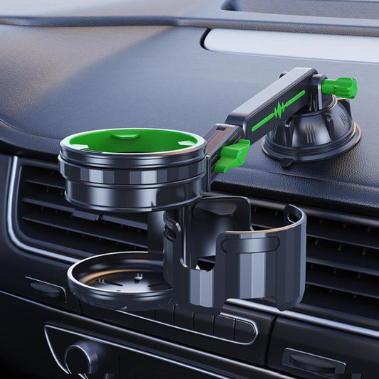 Car Multifunctional Water Cup Holder Auto Large Suction Cup Mounted Drink Rack, Style: Long Rod Gray - Car Drink Holders by buy2fix | Online Shopping UK | buy2fix