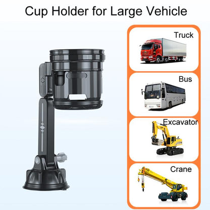 Car Multifunctional Water Cup Holder Auto Large Suction Cup Mounted Drink Rack, Style: Long Rod Gray - Car Drink Holders by buy2fix | Online Shopping UK | buy2fix