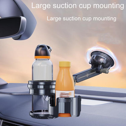 Car Multifunctional Water Cup Holder Auto Large Suction Cup Mounted Drink Rack, Style: Short Rod Gray - Car Drink Holders by buy2fix | Online Shopping UK | buy2fix