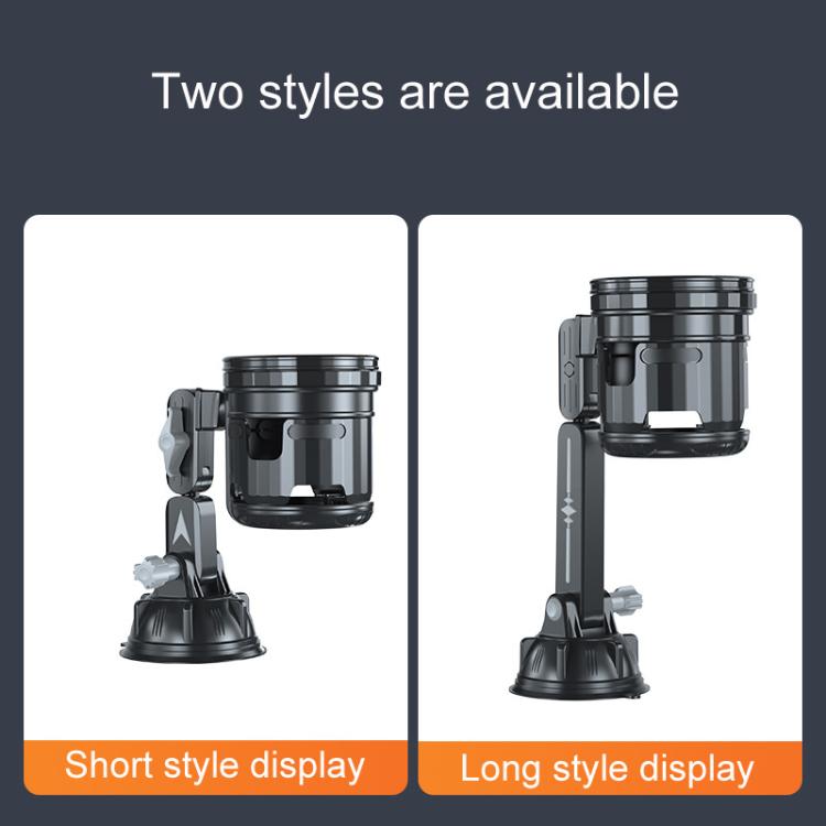 Car Multifunctional Water Cup Holder Auto Large Suction Cup Mounted Drink Rack, Style: Short Rod Gray - Car Drink Holders by buy2fix | Online Shopping UK | buy2fix