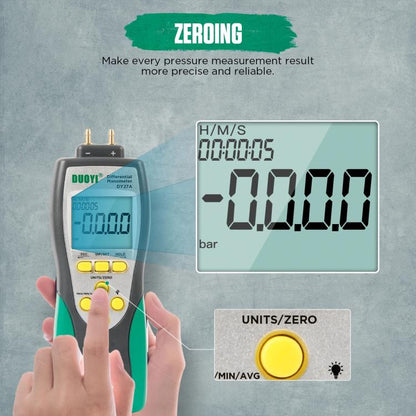 DUOYI Digital Brake Vacuum Pump Measuring Gauge Differential Pressure Gauge(DY27A English) - Electronic Test by DUOYI | Online Shopping UK | buy2fix