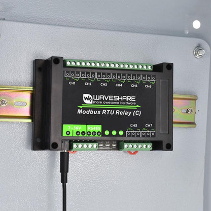 Waveshare Modbus RTU Protocol 8-Ch Latching Relay Module (C) With RS485 Interface(30460) - Relay Module by Waveshare | Online Shopping UK | buy2fix