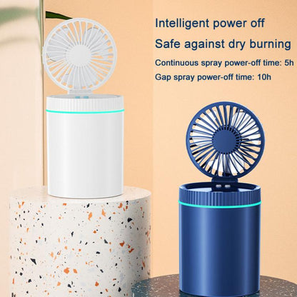 F98 Spray Cooling Desktop Small Fan Bedroom Office Portable Humidifier With Colored Lights, Color: Battery (Blue) - Electric Fans by buy2fix | Online Shopping UK | buy2fix