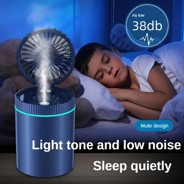 F98 Spray Cooling Desktop Small Fan Bedroom Office Portable Humidifier With Colored Lights, Color: Battery (Green) - Electric Fans by buy2fix | Online Shopping UK | buy2fix