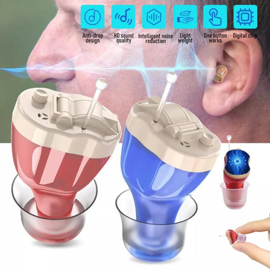 Digital Smart Noise Reduction CIC Hearing Aid Adjustable Sound Amplifier For The Elderly, Color: Left Ear Black - Hearing Aids by buy2fix | Online Shopping UK | buy2fix