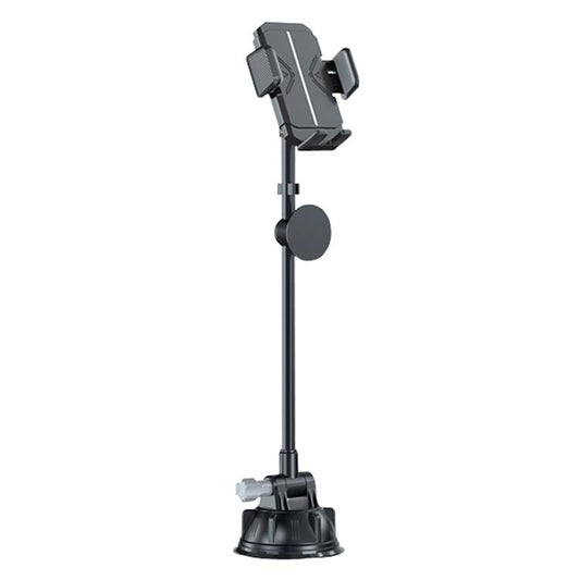 Extended Bendable Hose Car Phone Holder Windshield Dashboard Large Suction Cup Navigation Bracket(Gray) - Universal Car Holders by buy2fix | Online Shopping UK | buy2fix
