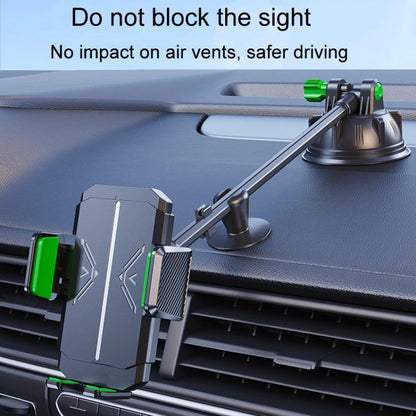 Extended Bendable Hose Car Phone Holder Windshield Dashboard Large Suction Cup Navigation Bracket(Green) - Universal Car Holders by buy2fix | Online Shopping UK | buy2fix