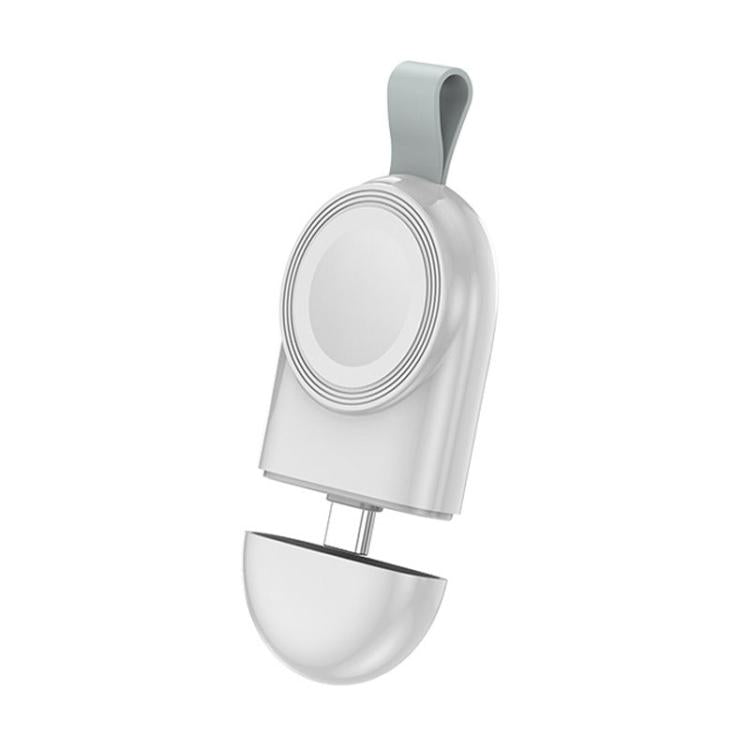For Apple Watch 1/2/3/4/5/6/7/8/9/10/SE Portable Magnetic Wireless Charger Type-C Smart Wireless Charger(White) - Charger / Holder by buy2fix | Online Shopping UK | buy2fix
