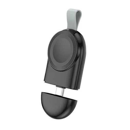 For Apple Watch 1/2/3/4/5/6/7/8/9/10/SE Portable Magnetic Wireless Charger Type-C Smart Wireless Charger(Black) - Charger / Holder by buy2fix | Online Shopping UK | buy2fix