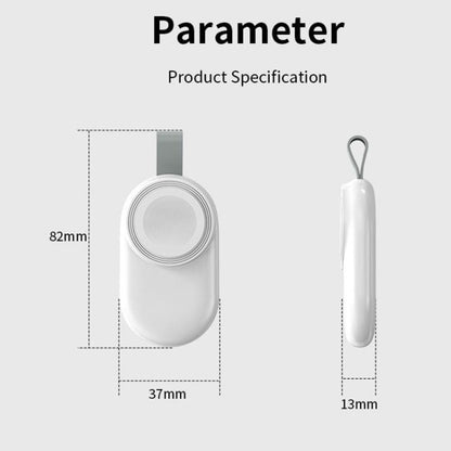For Apple Watch 1/2/3/4/5/6/7/8/9/10/SE Portable Magnetic Wireless Charger Type-C Smart Wireless Charger(White) - Charger / Holder by buy2fix | Online Shopping UK | buy2fix