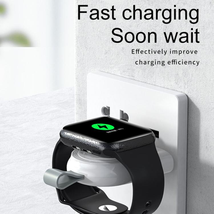 For Apple Watch 1/2/3/4/5/6/7/8/9/10/SE Portable Magnetic Wireless Charger Type-C Smart Wireless Charger(White) - Charger / Holder by buy2fix | Online Shopping UK | buy2fix