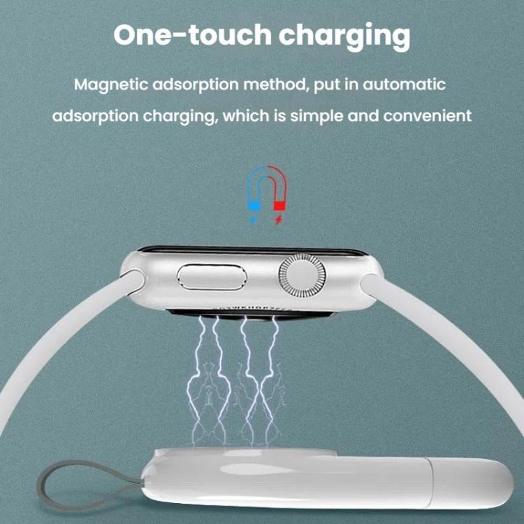 For Apple Watch 1/2/3/4/5/6/7/8/9/10/SE Portable USB Magnetic Wireless Charger(White) - Charger / Holder by buy2fix | Online Shopping UK | buy2fix