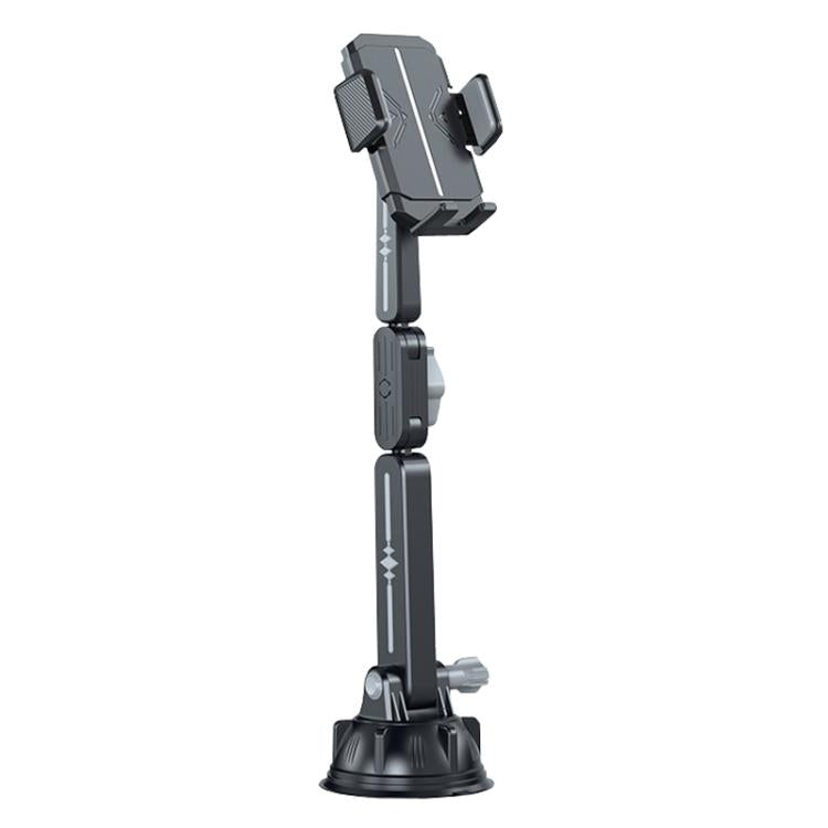 Extended Car Mechanical Arm Telescopic Cell Phone Holder Car Windshield Dashboard Large Suction Cup Navigation Mount(Gray) - Universal Car Holders by buy2fix | Online Shopping UK | buy2fix