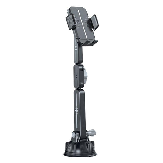 Extended Car Mechanical Arm Telescopic Cell Phone Holder Car Windshield Dashboard Large Suction Cup Navigation Mount(Gray) - Universal Car Holders by buy2fix | Online Shopping UK | buy2fix