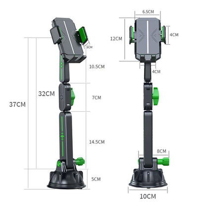 Extended Car Mechanical Arm Telescopic Cell Phone Holder Car Windshield Dashboard Large Suction Cup Navigation Mount(Gray) - Universal Car Holders by buy2fix | Online Shopping UK | buy2fix