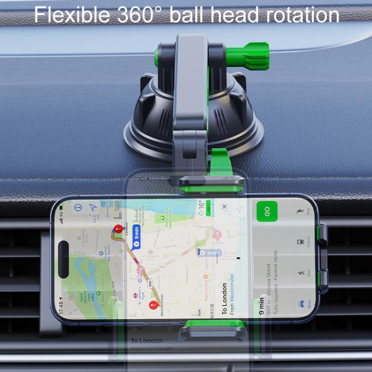 Extended Car Mechanical Arm Telescopic Cell Phone Holder Car Windshield Dashboard Large Suction Cup Navigation Mount(Gray) - Universal Car Holders by buy2fix | Online Shopping UK | buy2fix