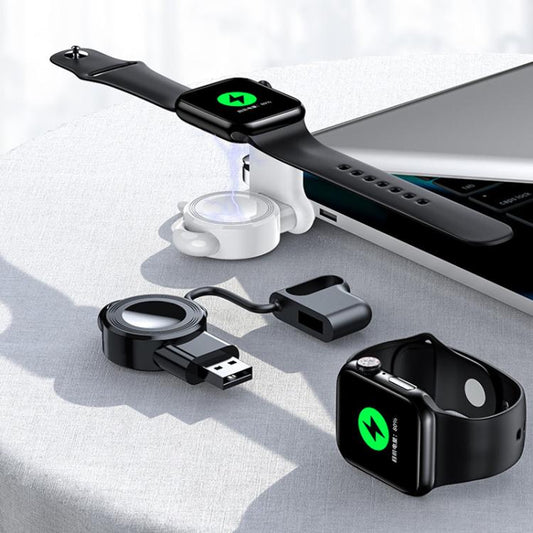 For Apple Watch 1/2/3/4/5/6/7/8/9/10/SE Magnetic Wireless Charger Mini Portable Smart Charger(Black) - Charger / Holder by buy2fix | Online Shopping UK | buy2fix