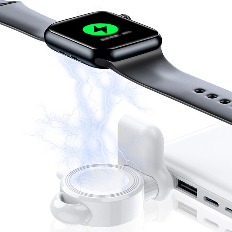 For Apple Watch 1/2/3/4/5/6/7/8/9/10/SE Magnetic Wireless Charger Mini Portable Smart Charger(White) - Charger / Holder by buy2fix | Online Shopping UK | buy2fix