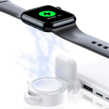 For Apple Watch 1/2/3/4/5/6/7/8/9/10/SE Magnetic Wireless Charger Mini Portable Smart Charger(White) - Charger / Holder by buy2fix | Online Shopping UK | buy2fix