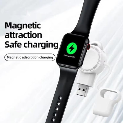 For Apple Watch 1/2/3/4/5/6/7/8/9/10/SE Magnetic Wireless Charger Mini Portable Smart Charger(White) - Charger / Holder by buy2fix | Online Shopping UK | buy2fix