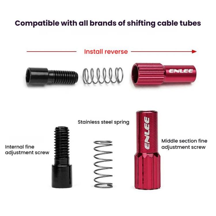 ENLEE Mountain Road Bicycle Shift Center Trim Screws 4mm Cable Brake Cable Adjustment Screw(Black) - Screws by ENLEE | Online Shopping UK | buy2fix