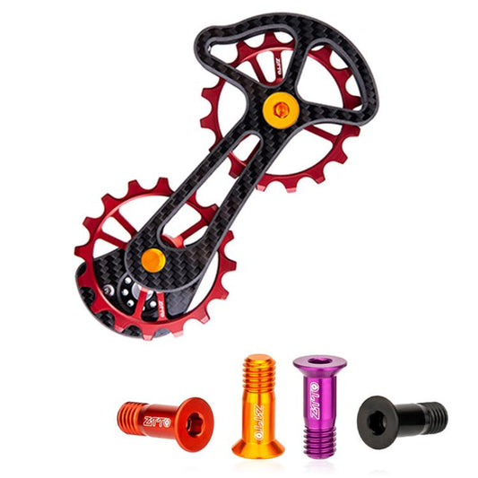 2pcs ZTTO Bicycle Rear Derailleur Sprocket Screws M5 Modified Road Mountain Derailleur Guide Wheel(Orange) - Screws by ZTTO | Online Shopping UK | buy2fix