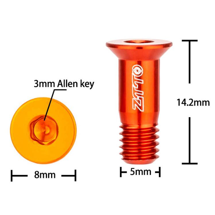 2pcs ZTTO Bicycle Rear Derailleur Sprocket Screws M5 Modified Road Mountain Derailleur Guide Wheel(Black) - Screws by ZTTO | Online Shopping UK | buy2fix