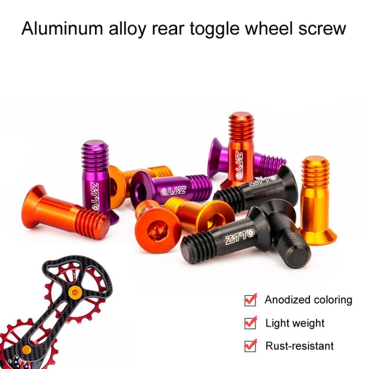 2pcs ZTTO Bicycle Rear Derailleur Sprocket Screws M5 Modified Road Mountain Derailleur Guide Wheel(Black) - Screws by ZTTO | Online Shopping UK | buy2fix