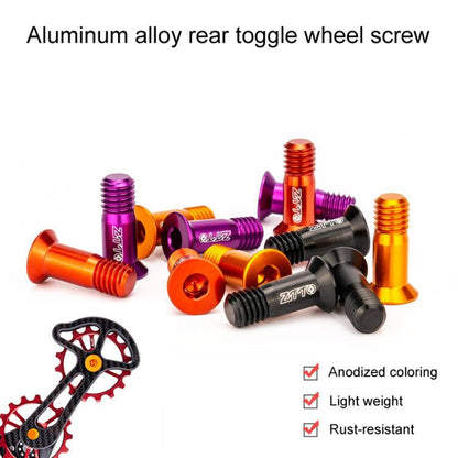 2pcs ZTTO Bicycle Rear Derailleur Sprocket Screws M5 Modified Road Mountain Derailleur Guide Wheel(Black) - Screws by ZTTO | Online Shopping UK | buy2fix