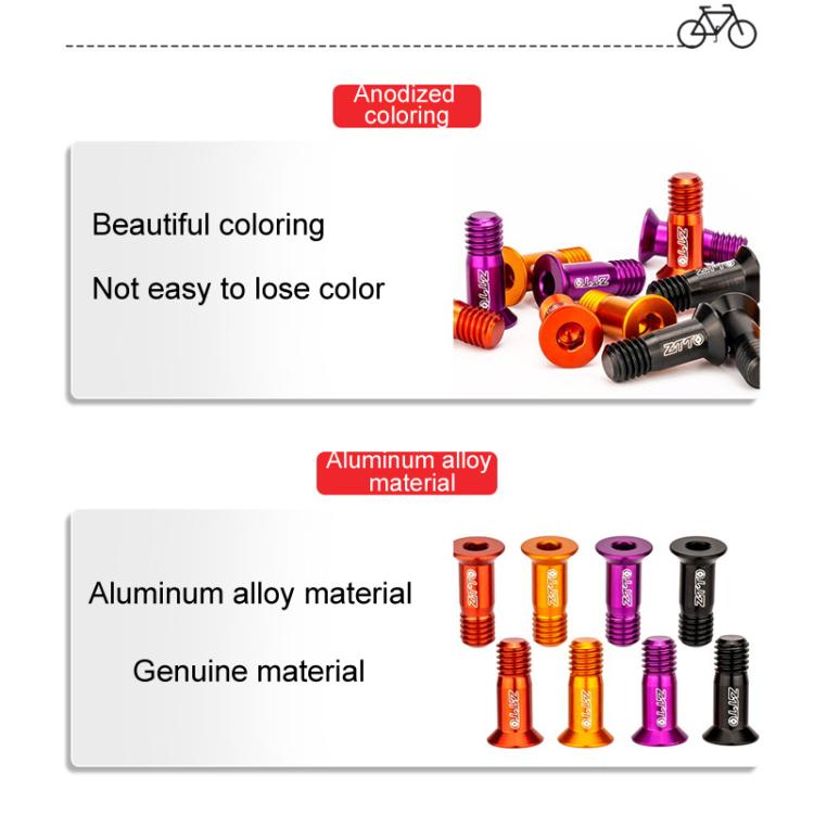 2pcs ZTTO Bicycle Rear Derailleur Sprocket Screws M5 Modified Road Mountain Derailleur Guide Wheel(Black) - Screws by ZTTO | Online Shopping UK | buy2fix