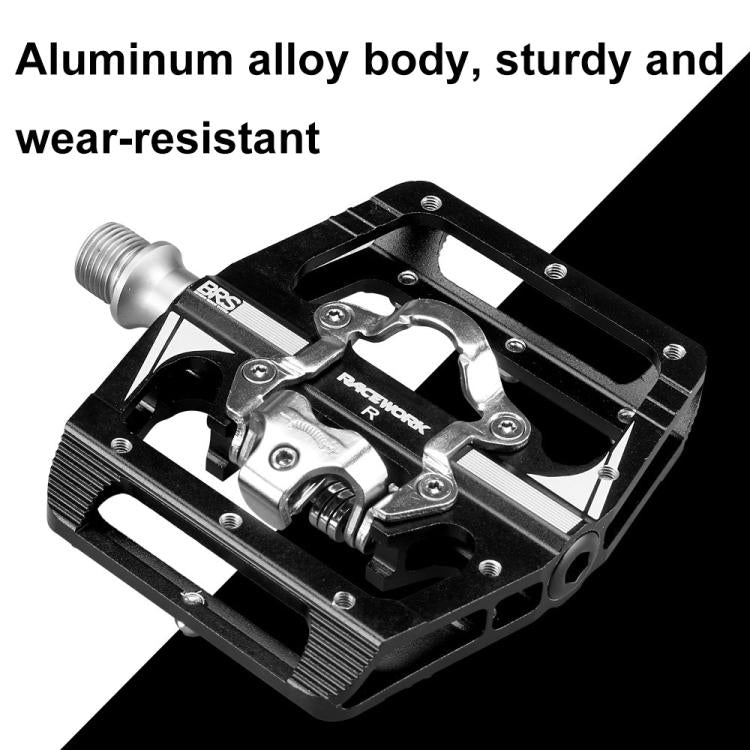 RACEWORK M215 Bicycle Lock Pedal To Flat Pedal Aluminum Alloy SPD Clipless Pedal(Titanium-color) - Pedals by RACEWORK | Online Shopping UK | buy2fix