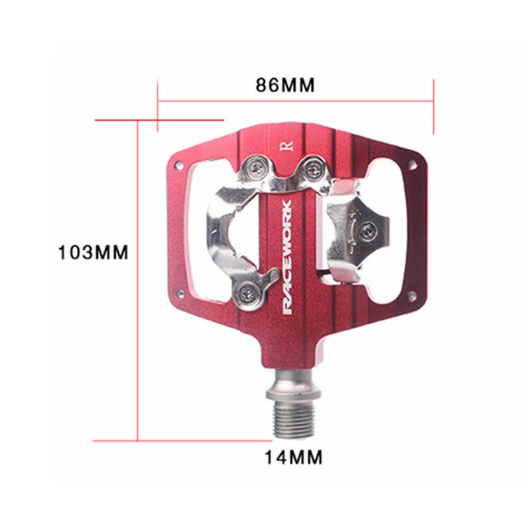 RACEWORK RK213 1pair Mountain Bike SPD + Flat Pedal Self-locking Dual-purpose Pedal(Orange) - Pedals by RACEWORK | Online Shopping UK | buy2fix