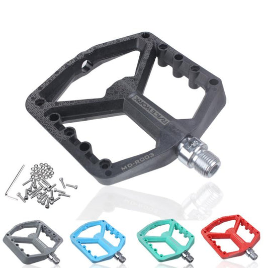 RACEWORK RK579 1pair Bicycle Wide Anti-slip Bearing Pedal Nylon Pedal(Blue) - Pedals by RACEWORK | Online Shopping UK | buy2fix