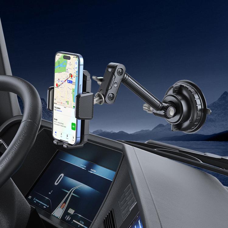 Car Powerful Suction Cup Cell Phone Holder Front Glass Navigation Mount(Square Clip Green) - Universal Car Holders by buy2fix | Online Shopping UK | buy2fix