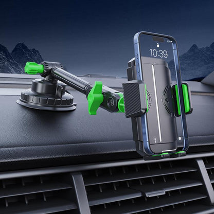 Car Powerful Suction Cup Cell Phone Holder Front Glass Navigation Mount(Square Clip Green) - Universal Car Holders by buy2fix | Online Shopping UK | buy2fix