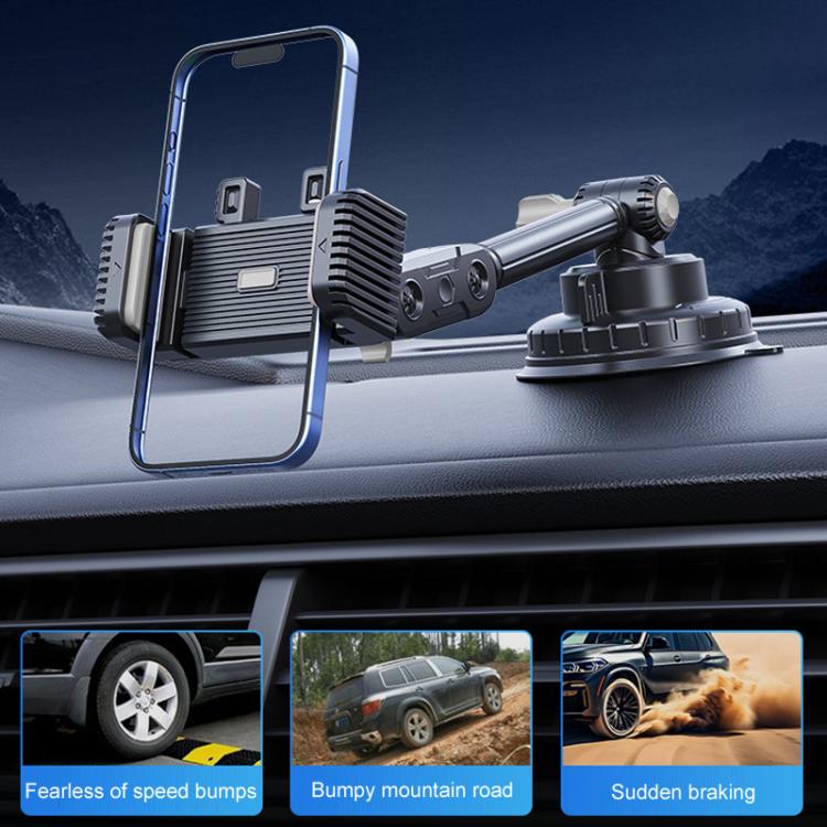 Car Powerful Suction Cup Cell Phone Holder Front Glass Navigation Mount(Square Clip Green) - Universal Car Holders by buy2fix | Online Shopping UK | buy2fix
