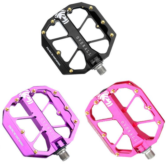 RACEWORK D029 CNC Triple Bearing Hollow Anti-slip Bicycle Pedals(Black) - Pedals by RACEWORK | Online Shopping UK | buy2fix
