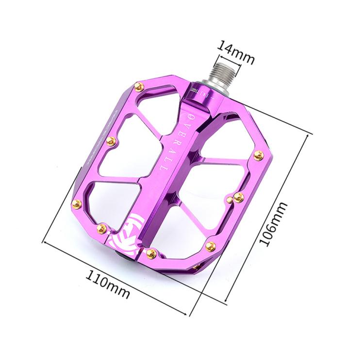 RACEWORK D029 CNC Triple Bearing Hollow Anti-slip Bicycle Pedals(Purple) - Pedals by RACEWORK | Online Shopping UK | buy2fix