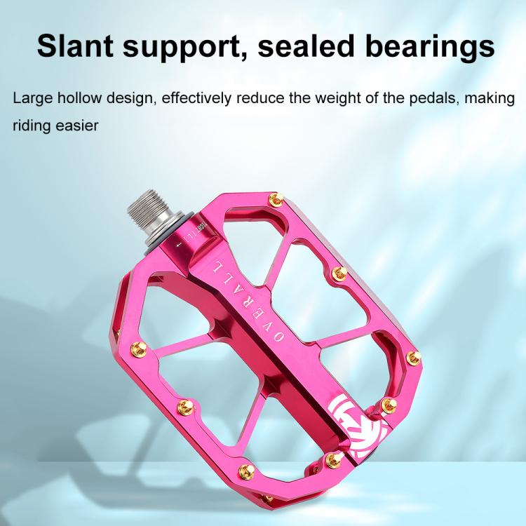 RACEWORK D029 CNC Triple Bearing Hollow Anti-slip Bicycle Pedals(Purple) - Pedals by RACEWORK | Online Shopping UK | buy2fix